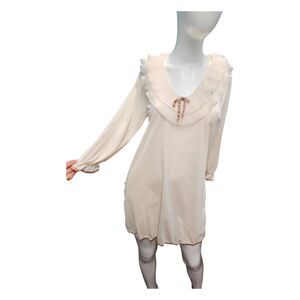 Chic Cream Ruffle Pajama Dress